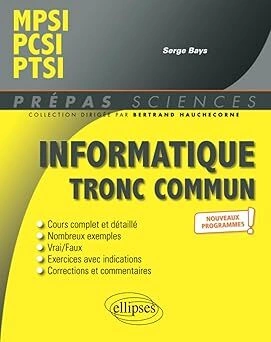 MPSI PCSI PTSI Informatique tronc commun